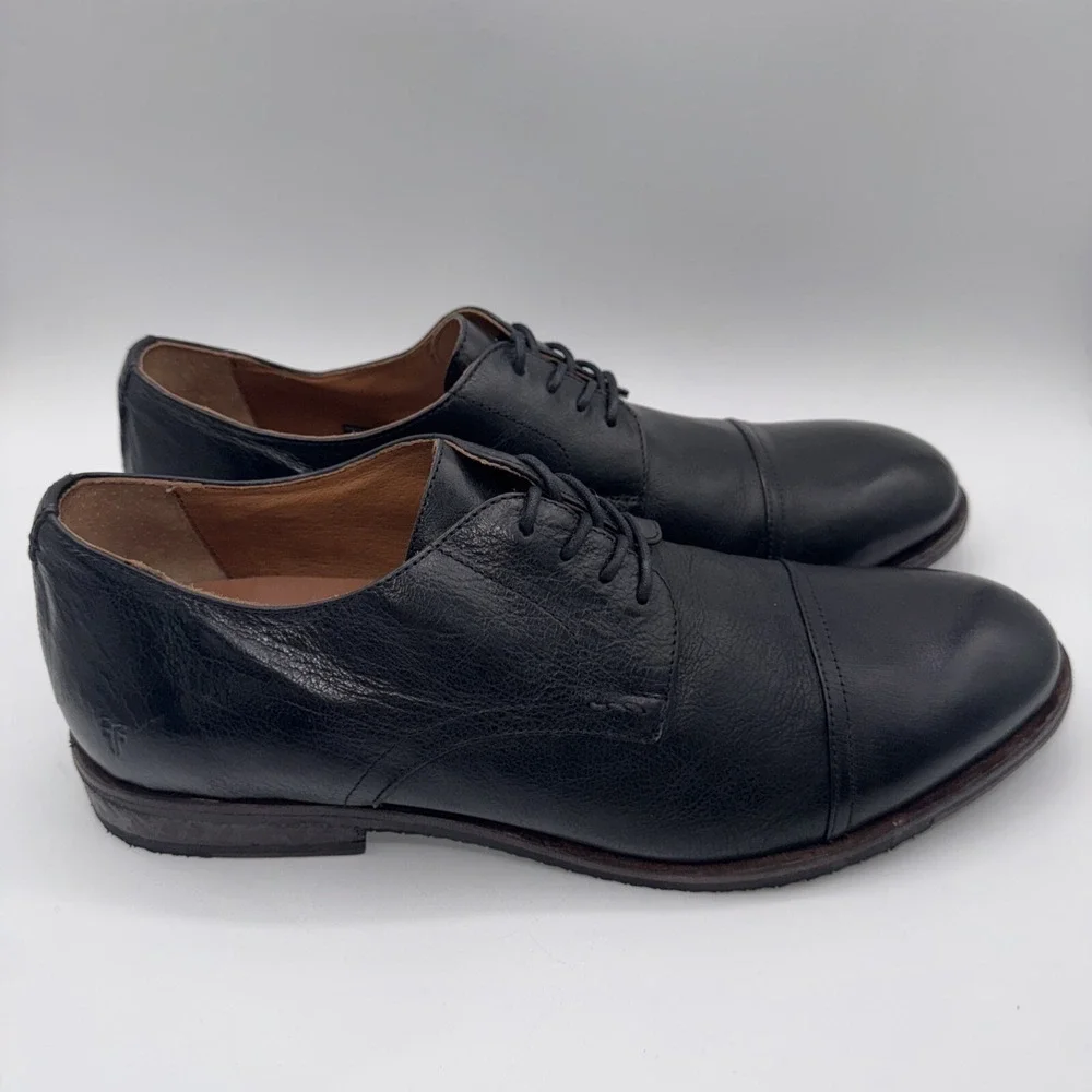 Frye Grant Oxfords Men's Size‎ 13 Black Leather Cap Toe